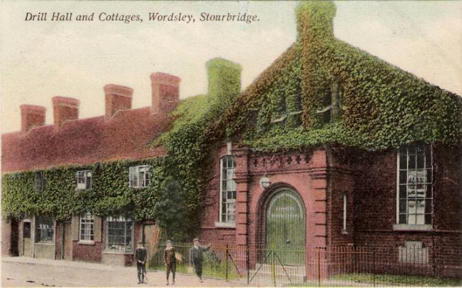 Postcard of Stourbridge Drill Hall - Click to go to next postcard - West Bromwich Drill Hall 1910